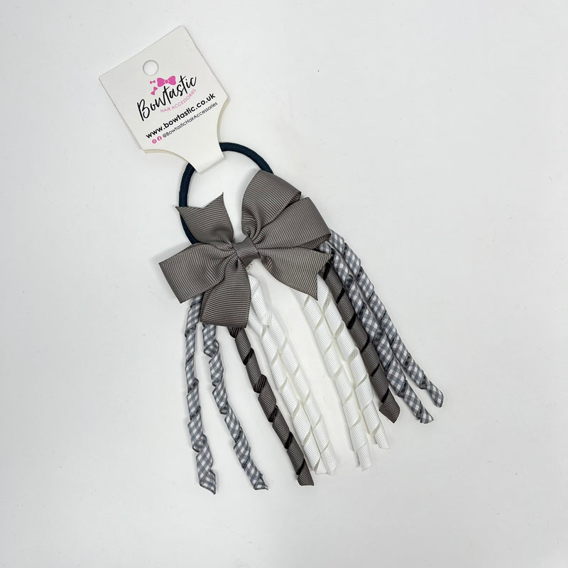 3 Inch Pinwheel Corker Bobble - Grey & White Gingham