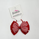 3.25 Inch Flat Bow Thin Elastic - Red Gingham