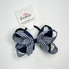 4 Inch 2 Layer Bobble - Navy & Navy Gingham
