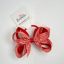 4 Inch 2 Layer Bobble - Red & Red Gingham