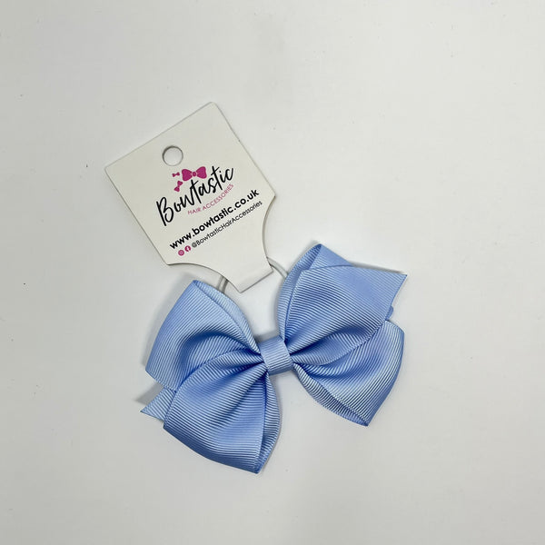 4 Inch Flat Bow Thin Elastic - Style 2 - Bluebell