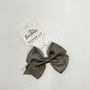 4 Inch Flat Bow Thin Elastic - Style 2 - Metal Grey