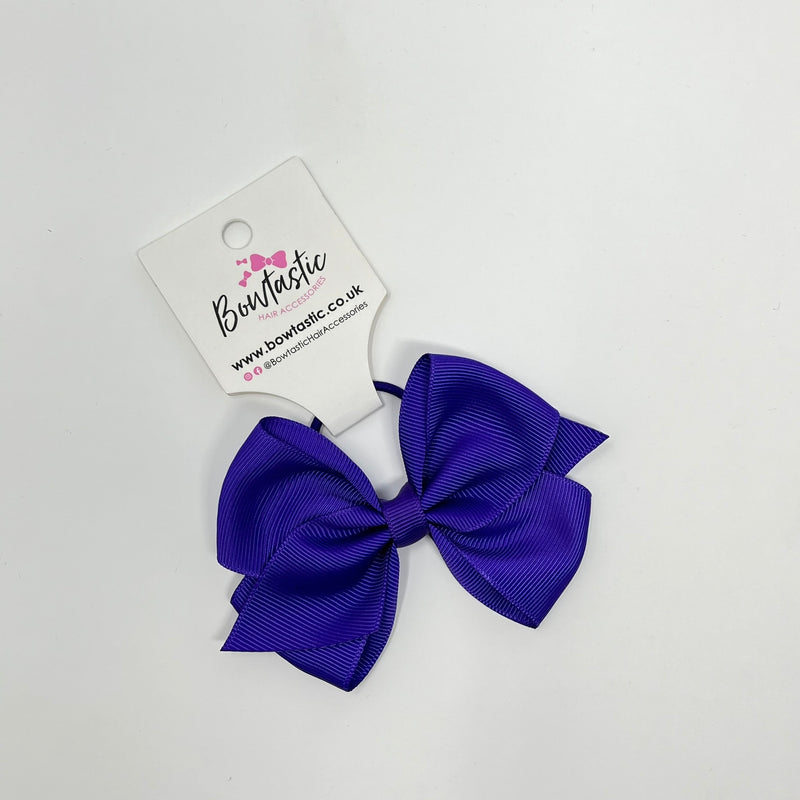 4 Inch Flat Bow Thin Elastic - Style 2 - Regal Purple