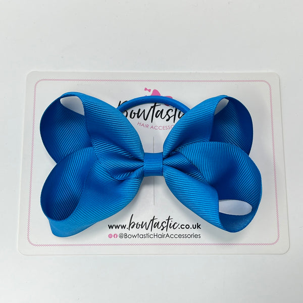 4.5 Inch Bow Bobble - Aegean Blue