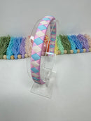 Woven Alice Band - Tulip, Antique White & Ocean Blue
