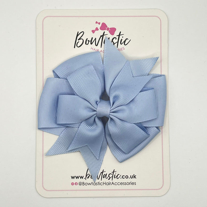 4 Inch Double Pinwheel Bow - Bluebell