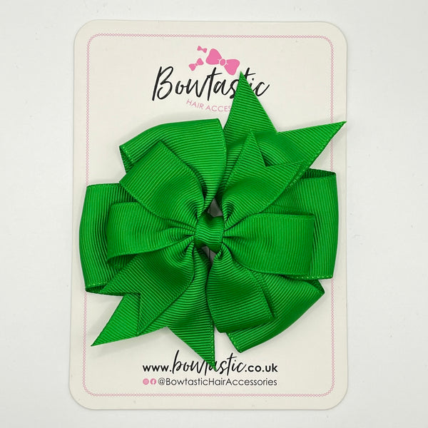 4 Inch Double Pinwheel Bow - Emerald Green