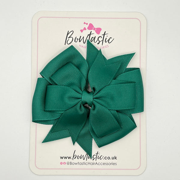 4 Inch Double Pinwheel Bow - Hunter Green