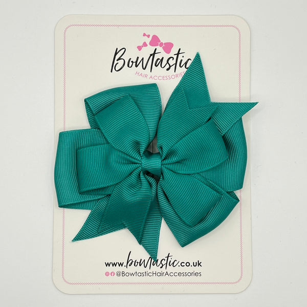 4 Inch Double Pinwheel Bow - Jade Green