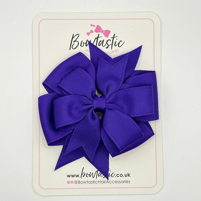 4 Inch Double Pinwheel Bow - Regal Purple