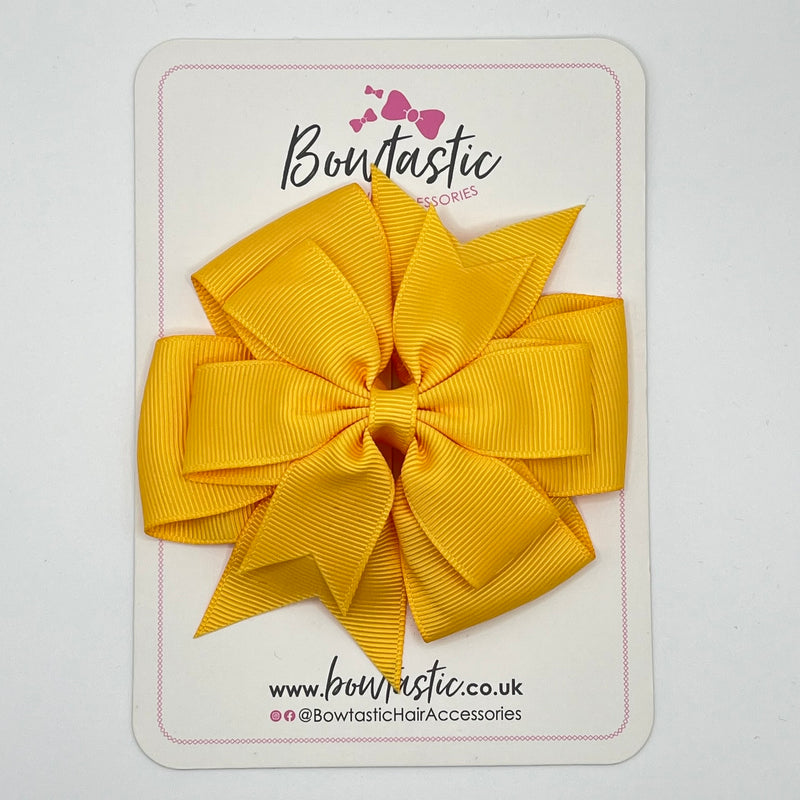 4 Inch Double Pinwheel Bow - Yellow Gold