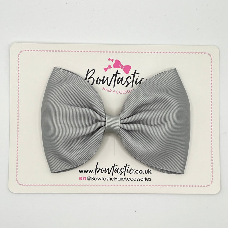 4.5 Inch Tuxedo Bow - Silver