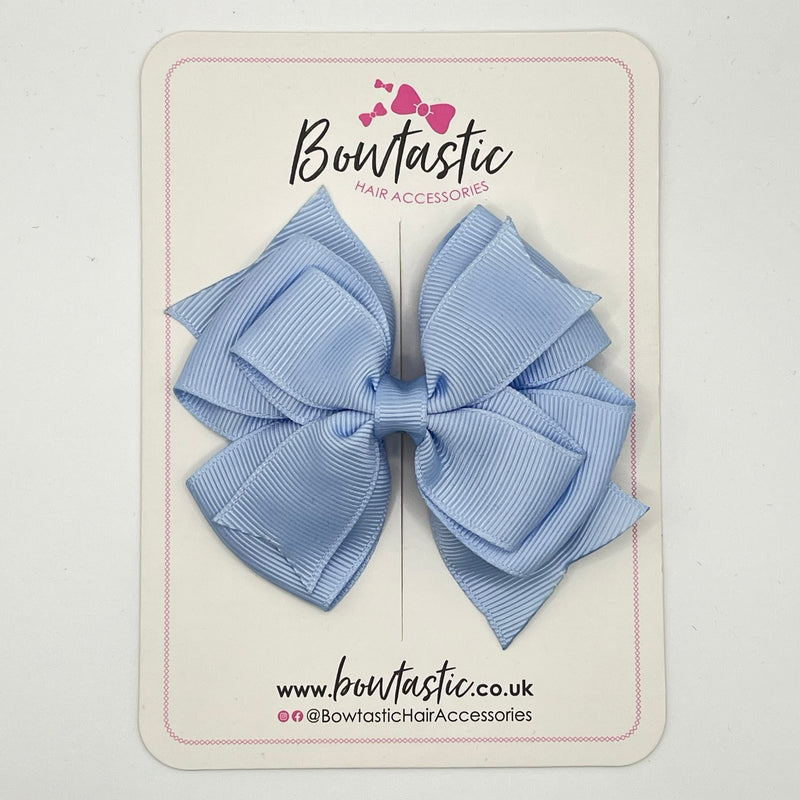 3.5 Inch Flat 2 Layer Bow - Bluebell