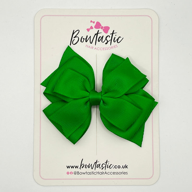 3.5 Inch Flat 2 Layer Bow - Emerald Green