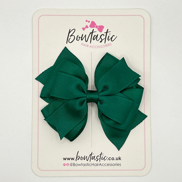 3.5 Inch Flat 2 Layer Bow - Hunter Green