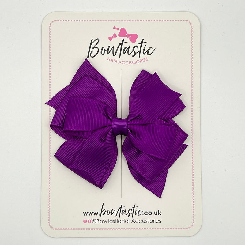 3.5 Inch Flat 2 Layer Bow - Ultra Violet