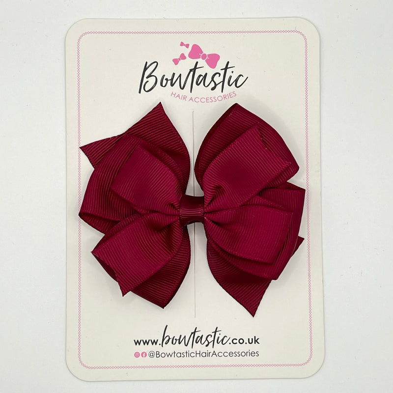 3.5 Inch Flat 2 Layer Bow - Wine