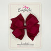 3.5 Inch Flat 2 Layer Bow - Wine