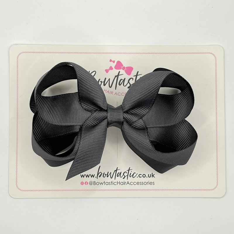 4.5 Inch 2 Layer Bow - Charcoal