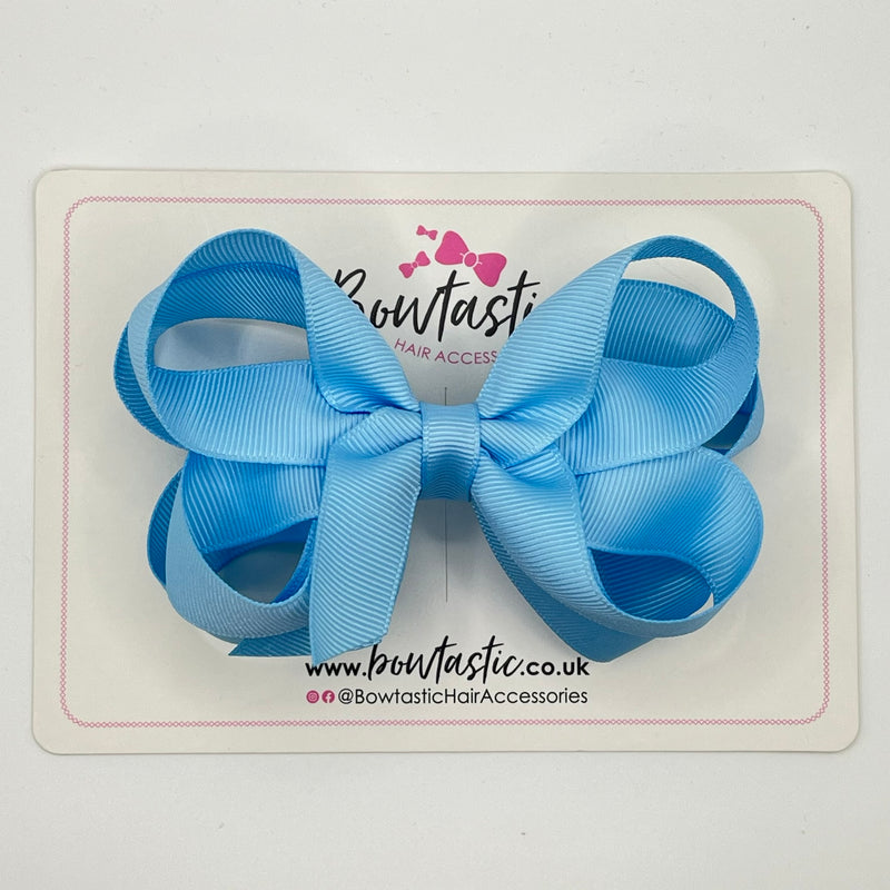 4.5 Inch 2 Layer Bow - Blue Topaz