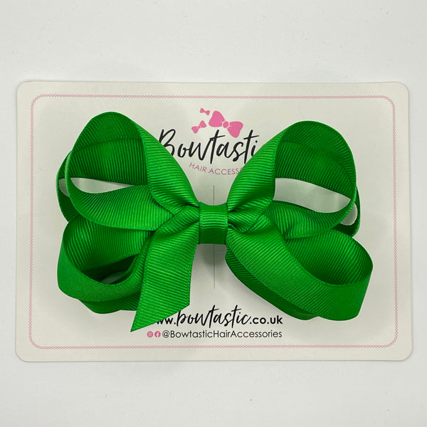 4.5 Inch 2 Layer Bow - Emerald Green