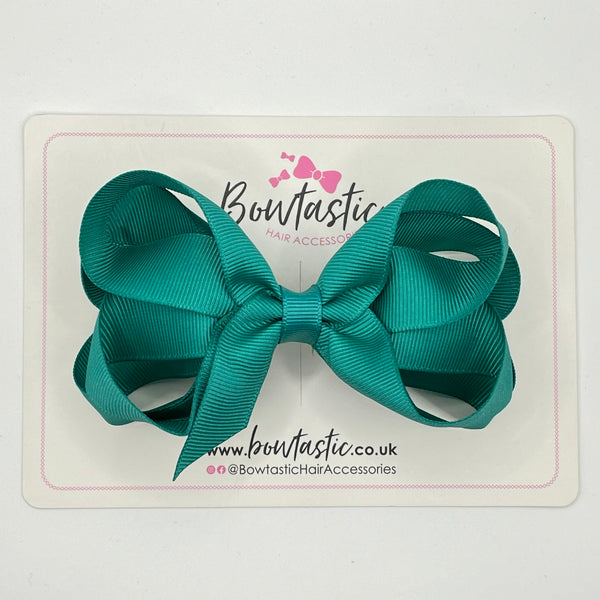 4.5 Inch 2 Layer Bow - Jade Green