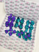 School Bundle - 5 Matching Pairs - Clips - Jade Green & Purple