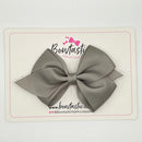 4 Inch Flat Bow - Style 2 - Metal Grey