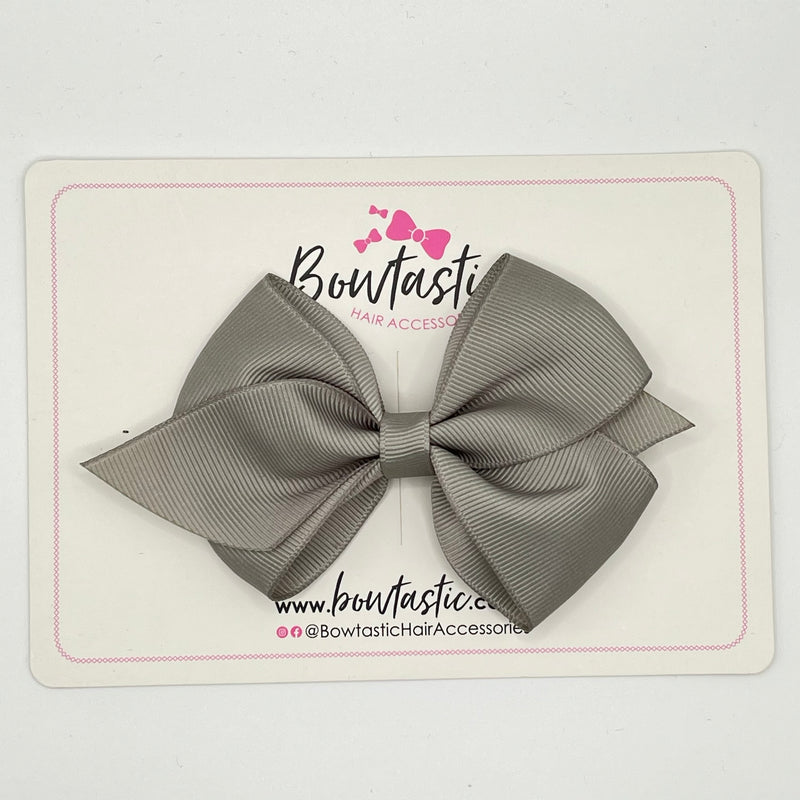 4 Inch Flat Bow - Style 2 - Metal Grey