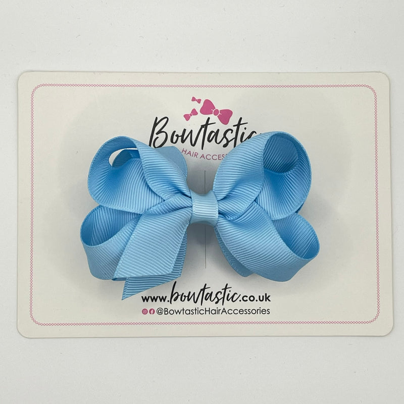 3.5 Inch 2 Layer Bow - Blue Topaz