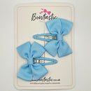 2.5 Inch Butterfly Snap Clips - Blue Topaz - 2 Pack