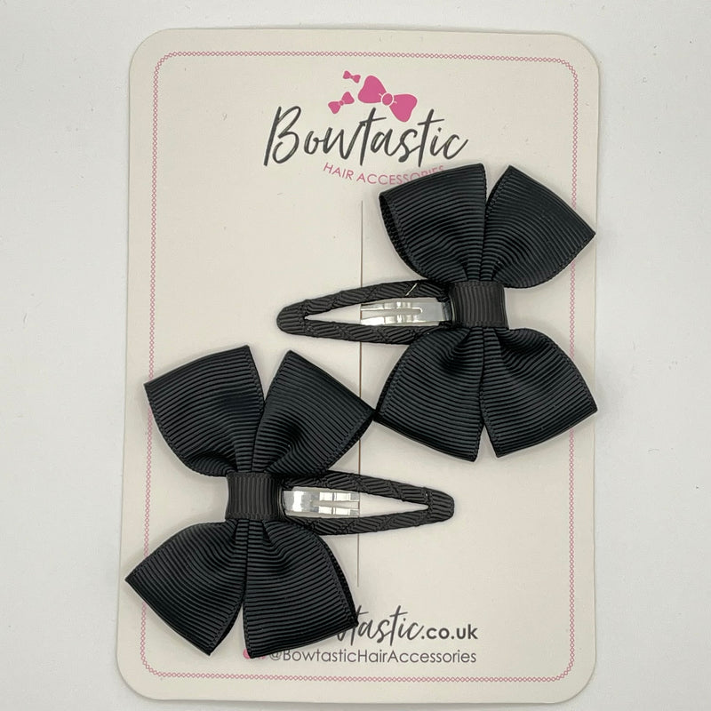 2.5 Inch Butterfly Snap Clips - Black - 2 Pack