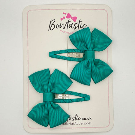 2.5 Inch Butterfly Snap Clips - Jade Green - 2 Pack