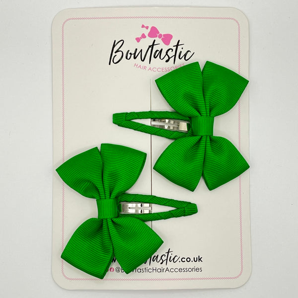 2.5 Inch Butterfly Snap Clips - Emerald Green - 2 Pack