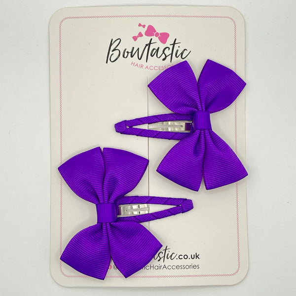 2.5 Inch Butterfly Snap Clips - Purple - 2 Pack