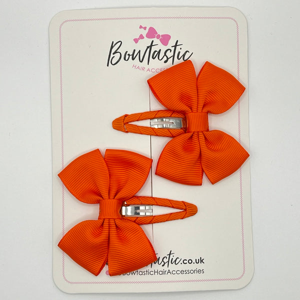 2.5 Inch Butterfly Snap Clips - Russet Orange - 2 Pack