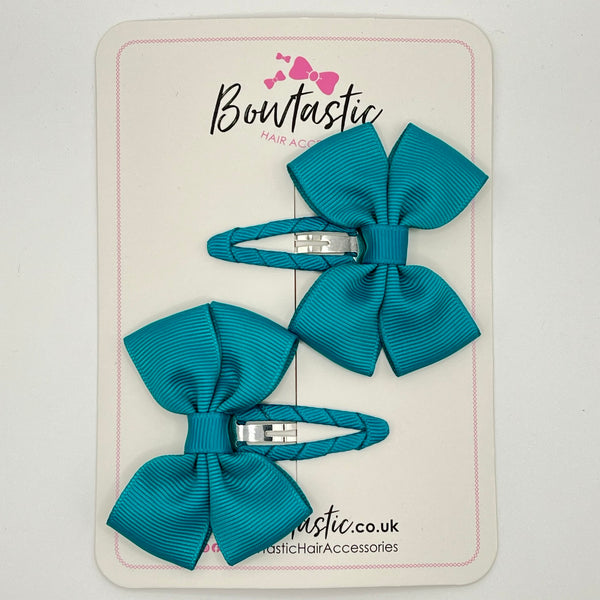 2.5 Inch Butterfly Snap Clips - Tornado Blue - 2 Pack