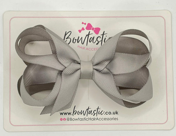 4.5 Inch 2 Layer Bow - Silver