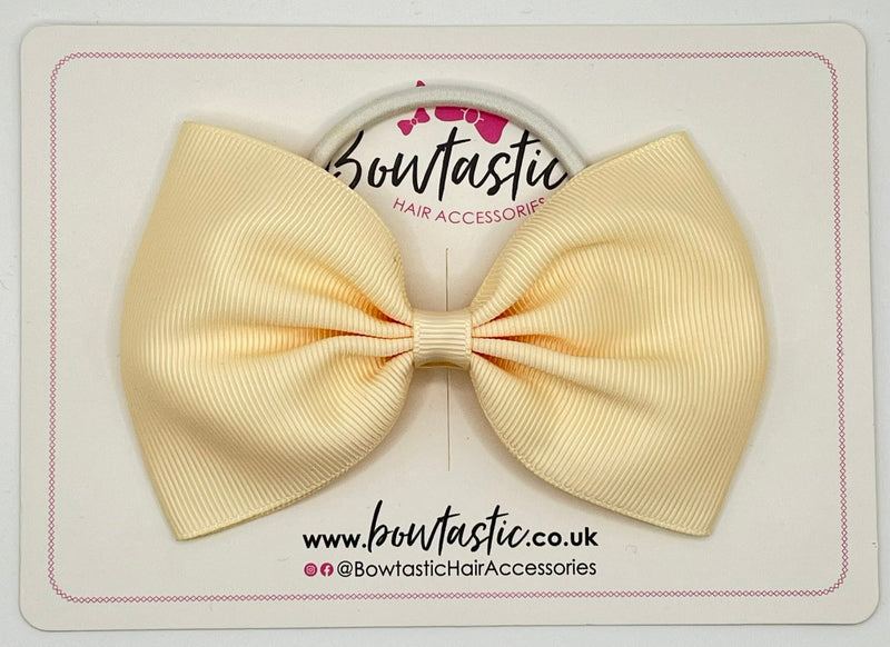 4.5 Inch Tuxedo Bow Bobble - Cream