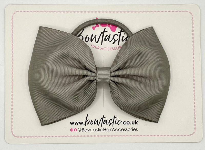 4 Inch Tuxedo Bow Bobble - Silver