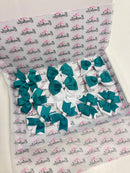 School Bundle - 5 Matching Pairs - Clips & Bobbles - Jade Green & White