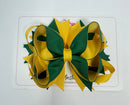 4.5 Inch Ring Bow Bobble - Forest Green & Yellow Gold
