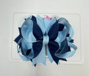 4.5 Inch Ring Bow Bobble - Navy & Blue Topaz