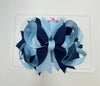 4.5 Inch Ring Bow Bobble - Navy & Blue Topaz
