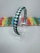 Alice Band - Forest Green & White