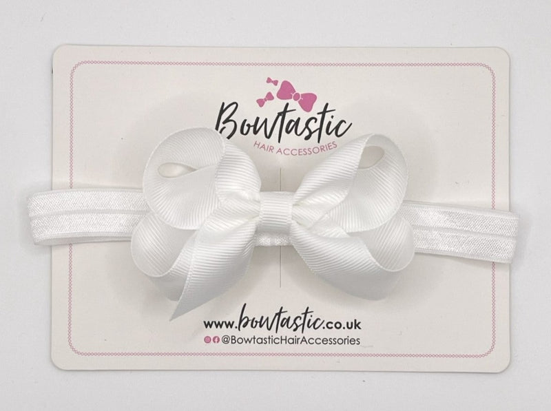 3.5 Inch Baby Headband - White