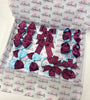 School Bundle - Matching Pairs - Bobbles - Burgundy & Blue Topaz