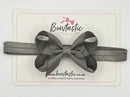 3.5 Inch Baby Headband - Metal Grey