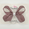 4 Inch 2 Layer Bobble - Burgundy & White Gingham