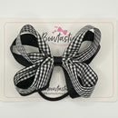 4 Inch 2 Layer Bobble - Black & Black Gingham